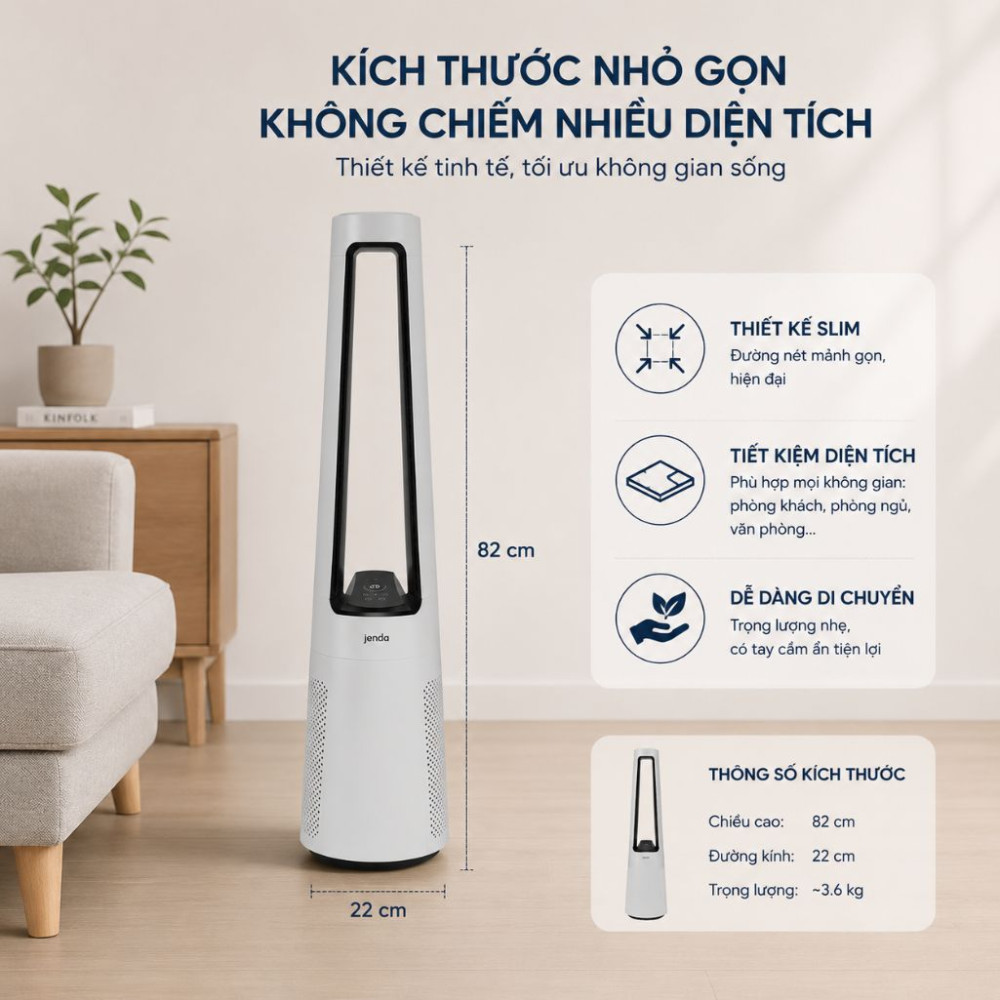 Quạt không cánh Paveden PBF-9070AW  - Hàng chính hãng