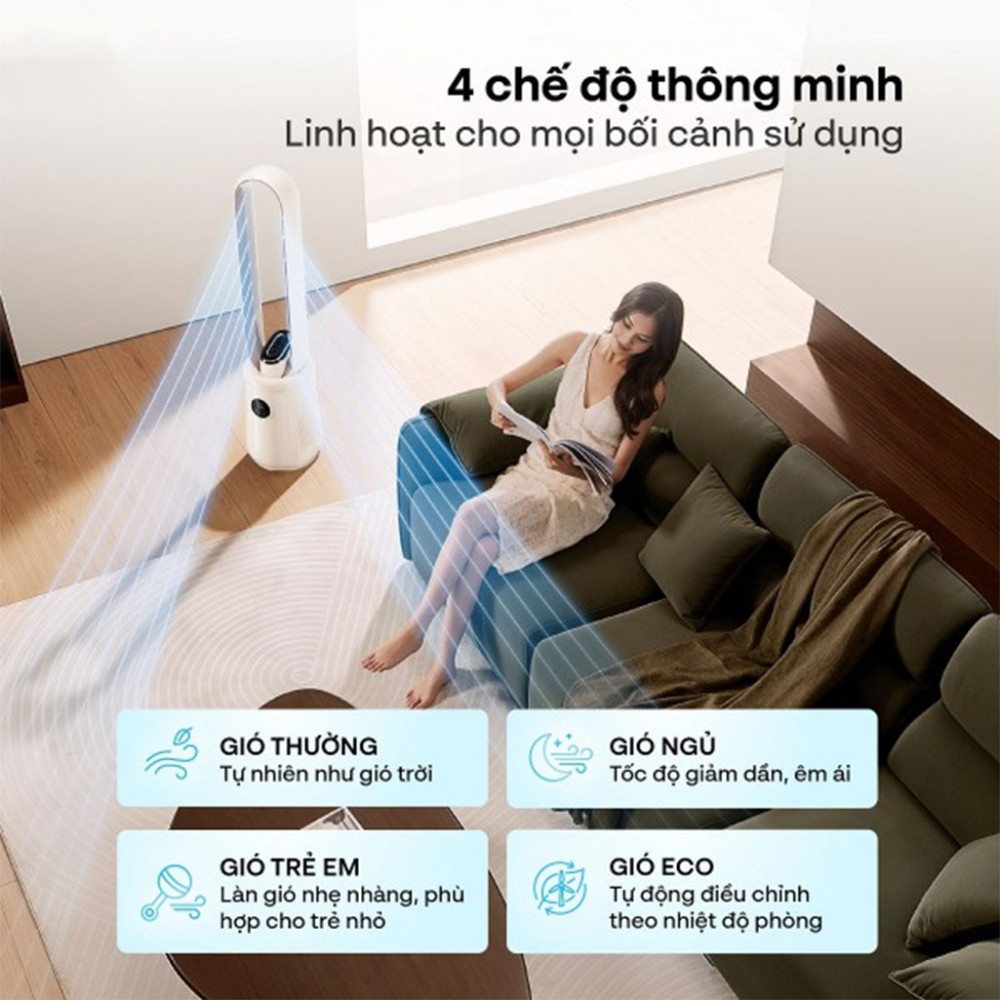 Quạt không cánh lọc không khí HEPA, ra lệnh giọng nói Fujihome LUXURY BF15-HEPA-VOICE - Hàng chính hãng