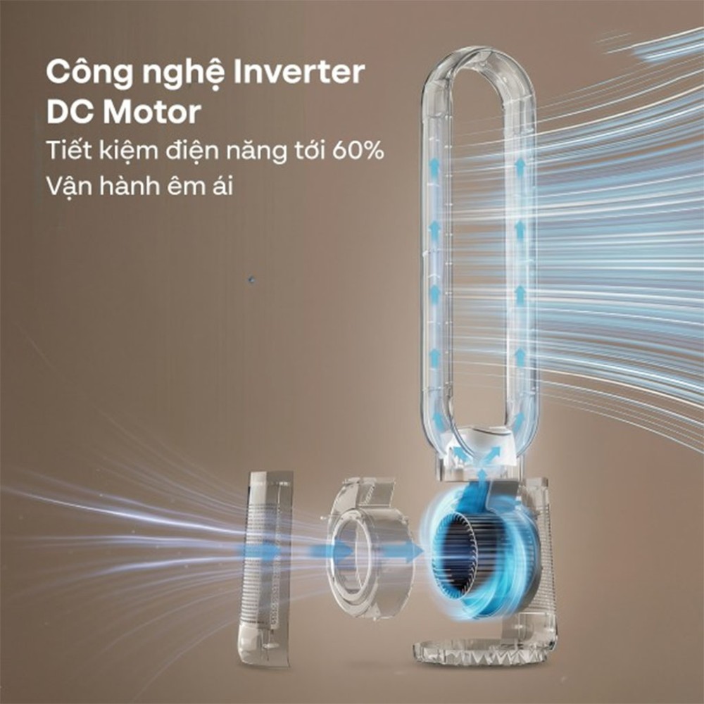 Quạt không cánh lọc không khí HEPA, ra lệnh giọng nói Fujihome LUXURY BF15-HEPA-VOICE - Hàng chính hãng