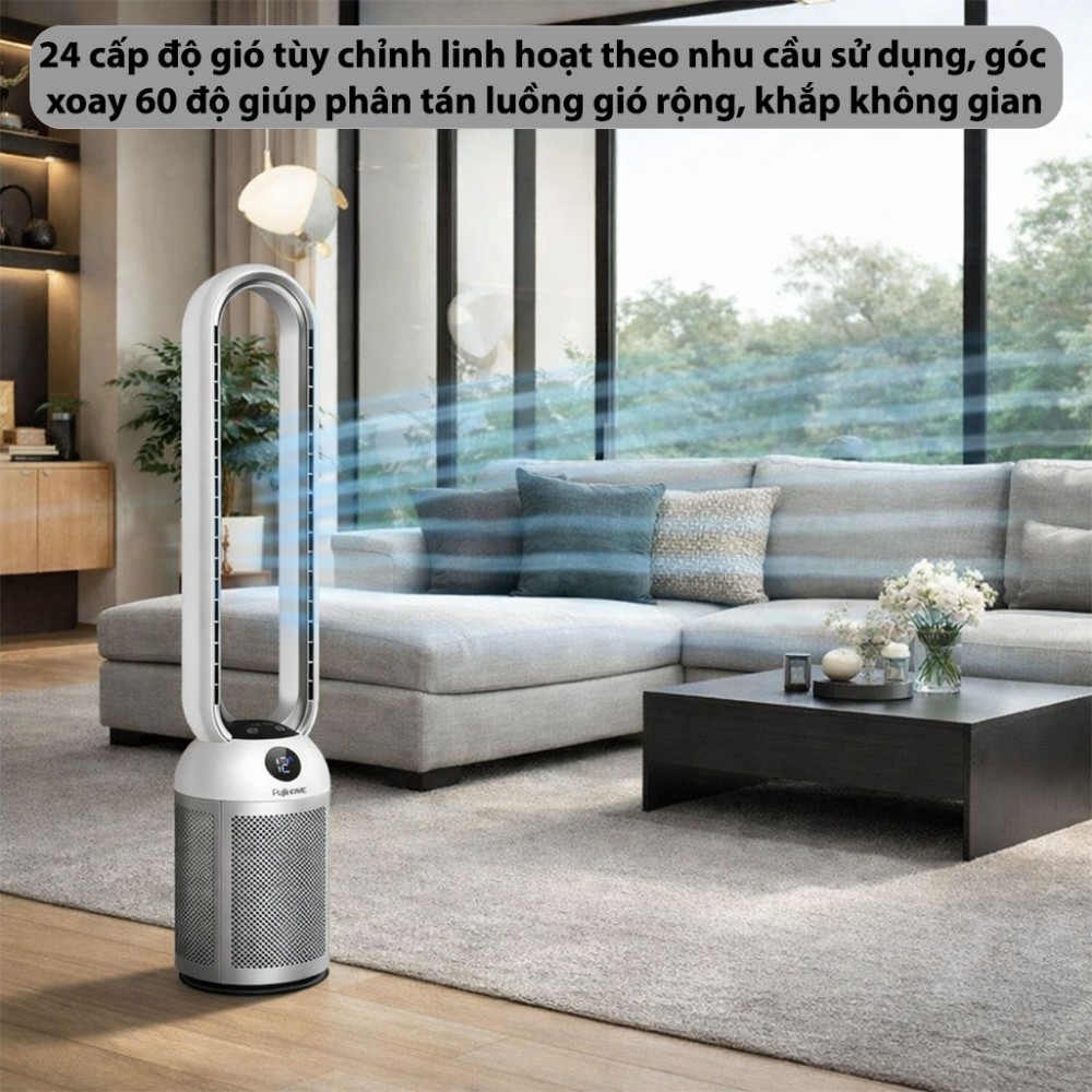 Quạt không cánh tích hợp lọc không khí Fujihome BF307DC-HEPA - Hàng chính hãng