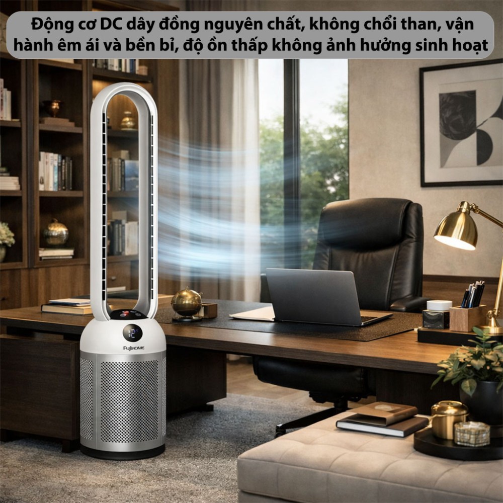 Quạt không cánh tích hợp lọc không khí Fujihome BF307DC-HEPA - Hàng chính hãng