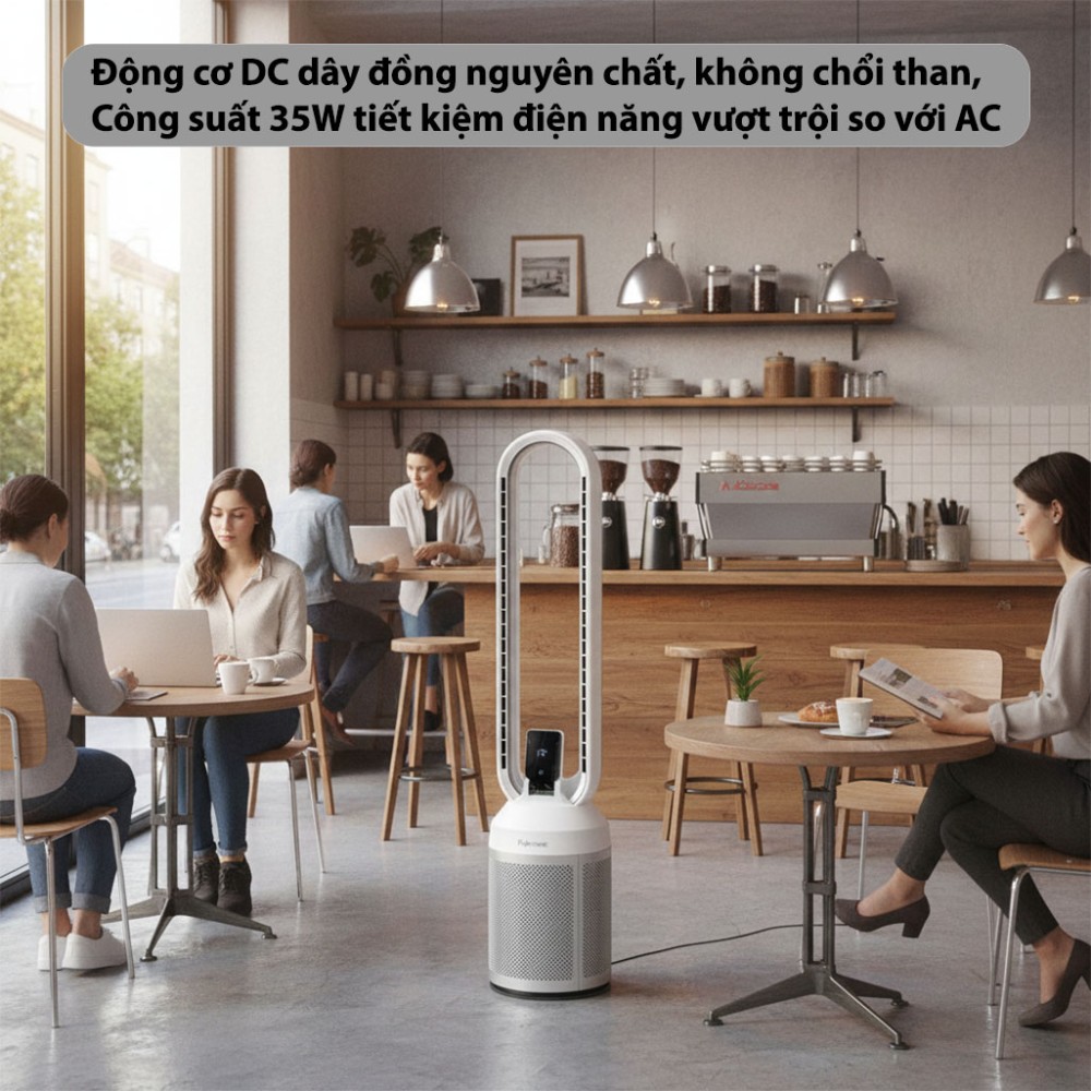 Quạt không cánh tích hợp lọc không khí Fujihome BF308DC-HEPA - Hàng chính hãng