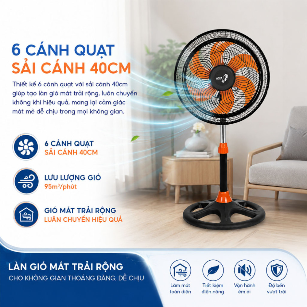 Quạt lửng Asiavina Turbo Plus VY638891 - Hàng chính hãng