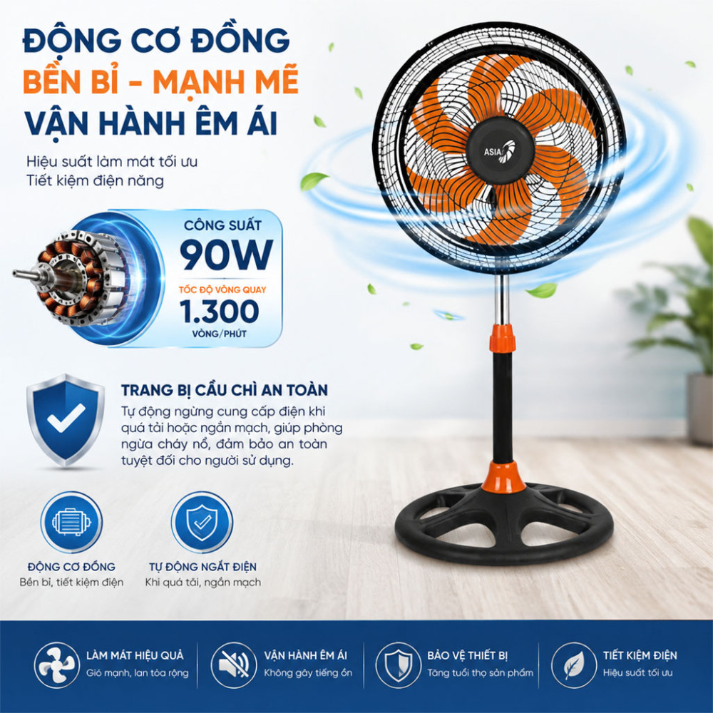 Quạt lửng Asiavina Turbo Plus VY638891 - Hàng chính hãng