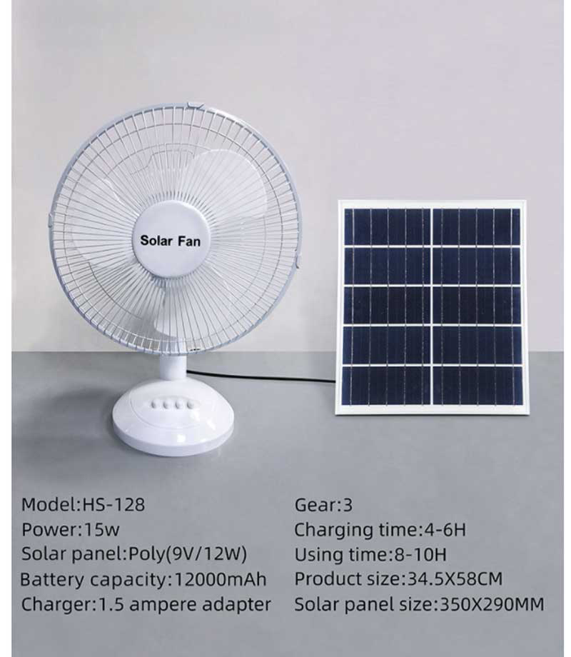 Thông số kĩ thuật của quạt năng lượng mặt trời Solar Fan QHS-128