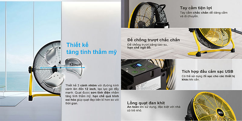 Thiết kế của Quạt sạc tích điện AC ARF01D123