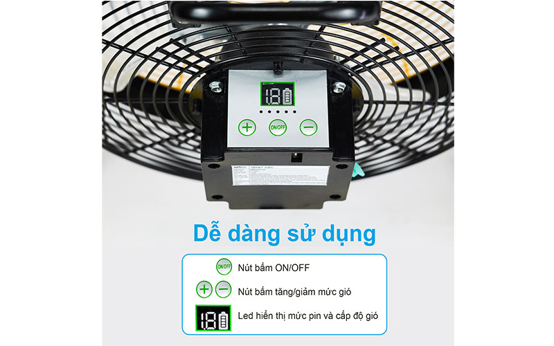 Bảng điều khiển của Quạt sạc tích điện AC ARF01D123