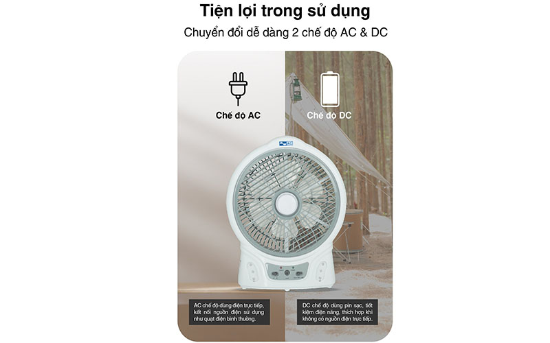 Chế độ hoạt động của Quạt sạc tích điện AC ARF03D106