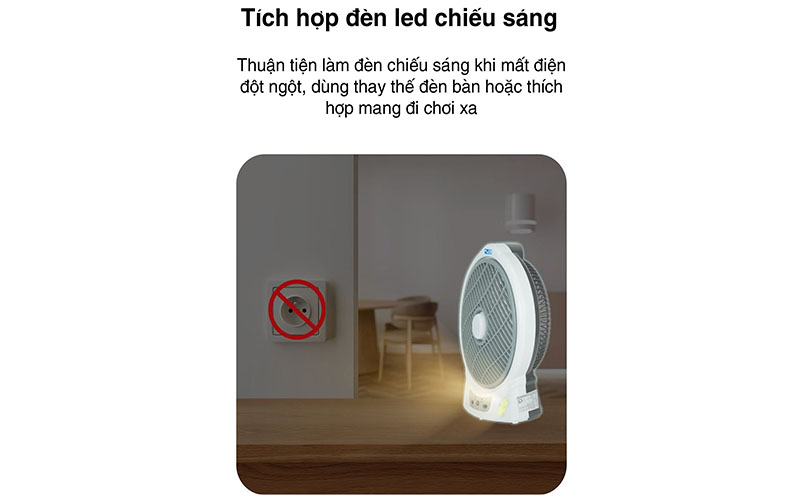 Đèn chiếu sáng của Quạt sạc tích điện AC ARF03D106