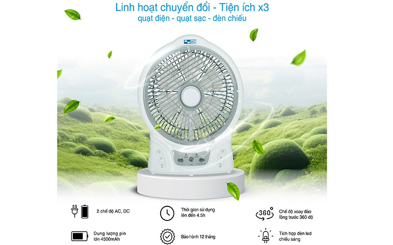 Quạt sạc tích điện AC ARF03D106