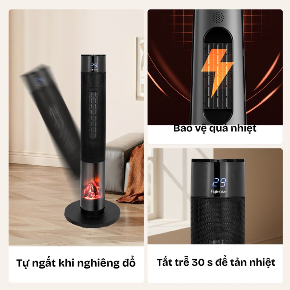 Quạt sưởi gốm Fujihome FH1950 - Hàng chính hãng