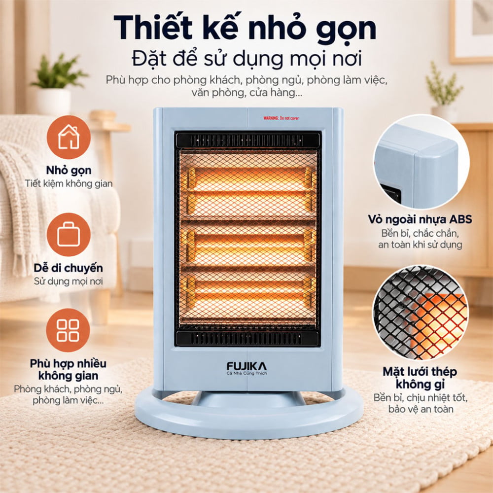 Quạt sưởi hồng ngoại Fujika FJ-SS2 - Hàng chính hãng