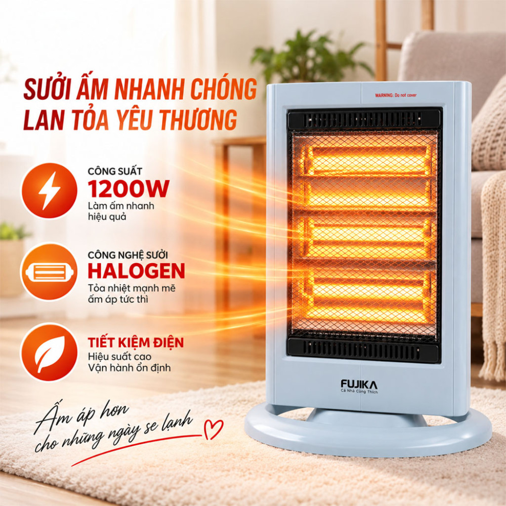 Quạt sưởi hồng ngoại Fujika FJ-SS2 - Hàng chính hãng