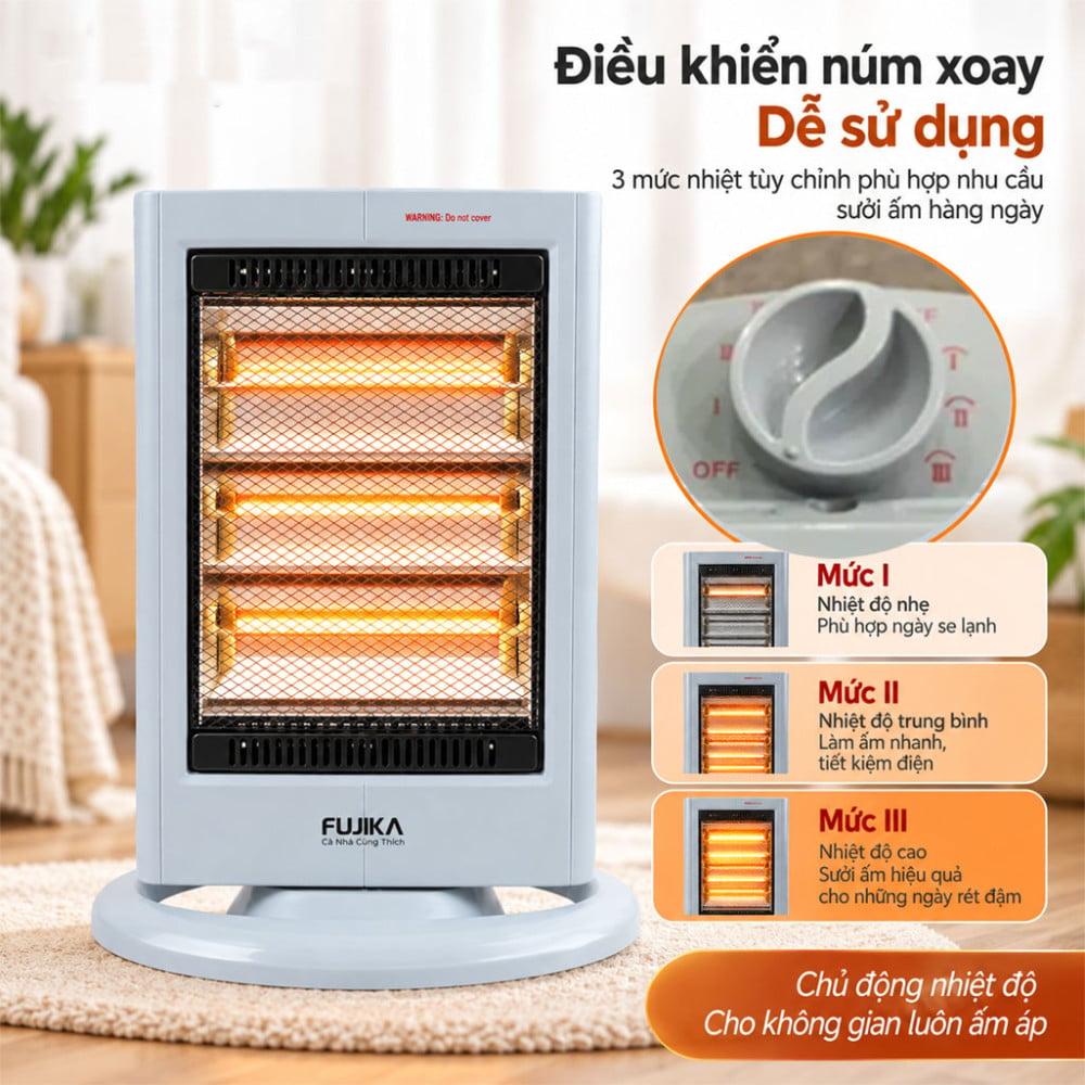 Quạt sưởi hồng ngoại Fujika FJ-SS2 - Hàng chính hãng
