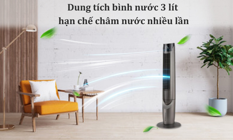 Dung tích bình chứa nước 3 lít, làm mát được trong thời gian dài.