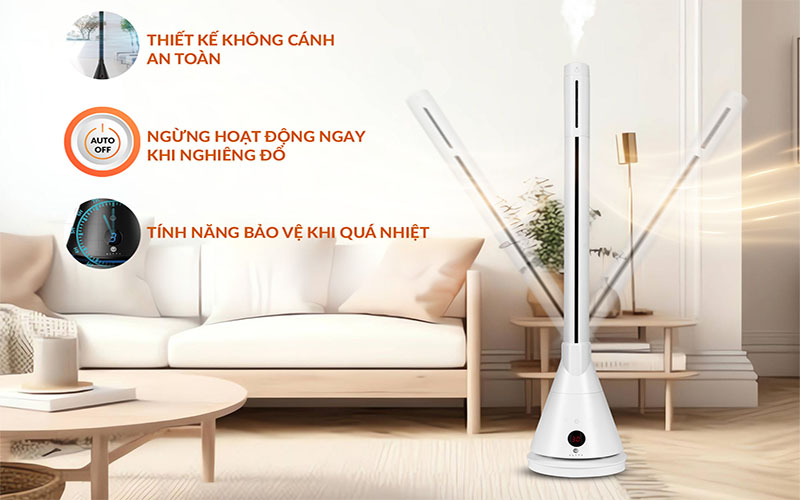 Thiết kế của Quạt tháp sưởi 2 chiều bù ẩm U ULTTY CR018HM