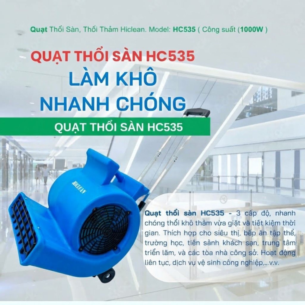 Quạt thổi khô sàn thảm 03 tốc độ Supper Clean SC 535 - Hàng chính hãng