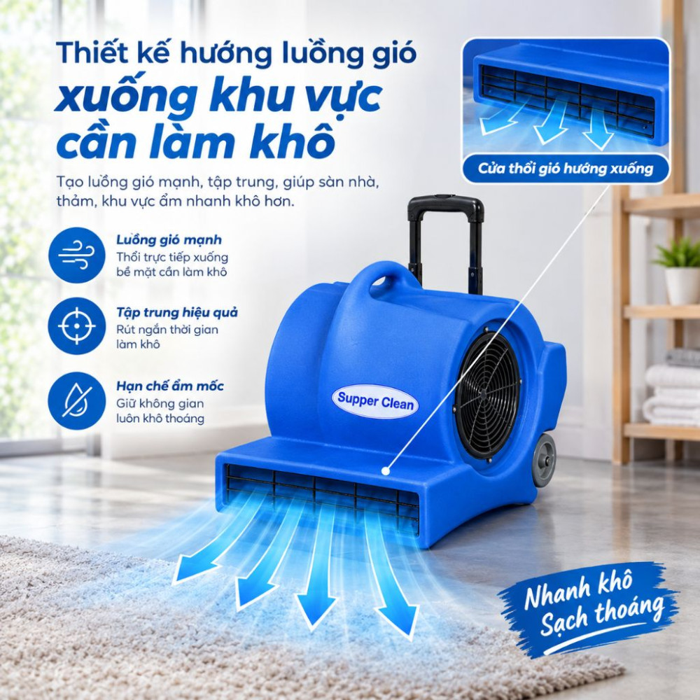 Quạt thổi khô sàn thảm 03 tốc độ Supper Clean SC 535 - Hàng chính hãng