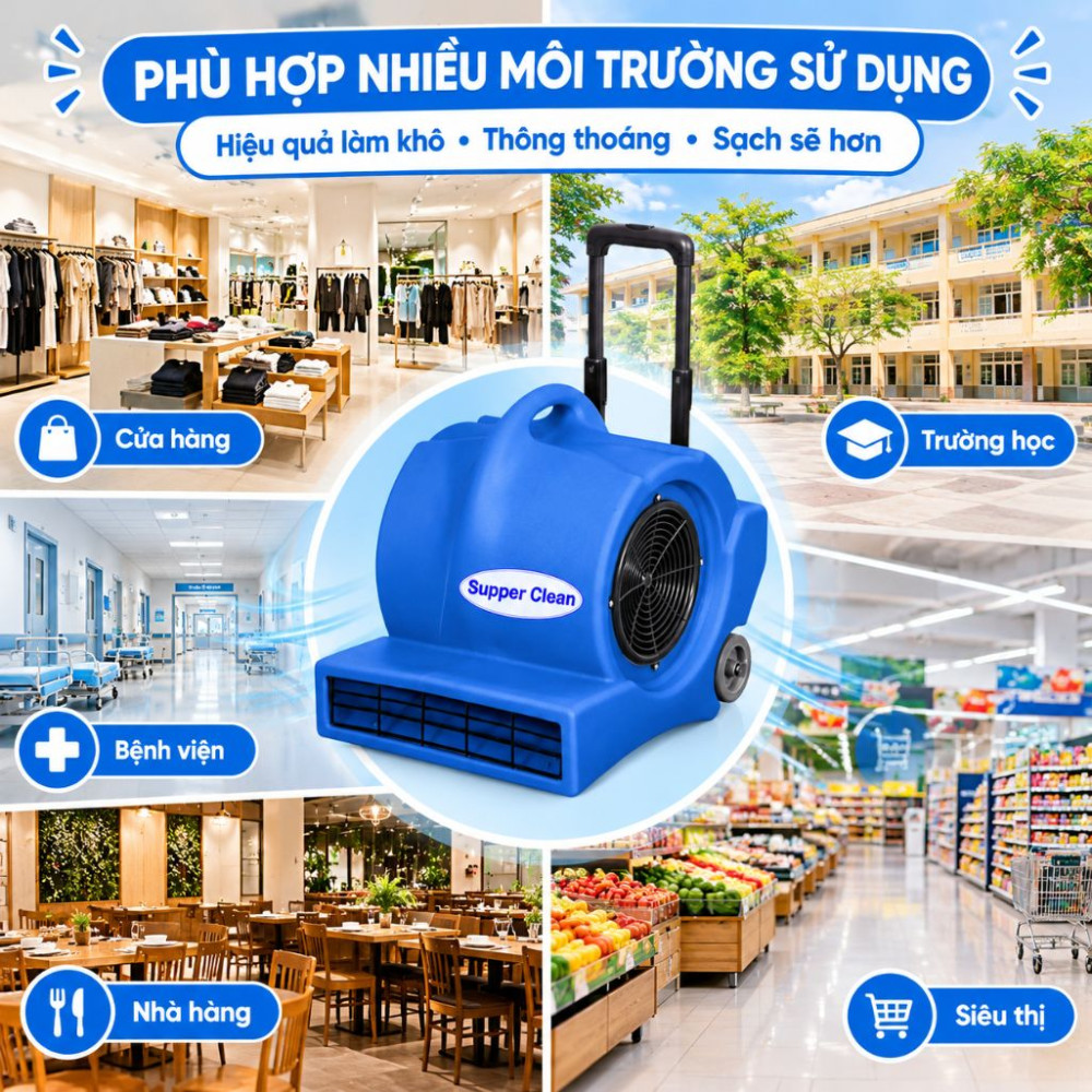 Quạt thổi khô sàn thảm 03 tốc độ Supper Clean SC 535 - Hàng chính hãng