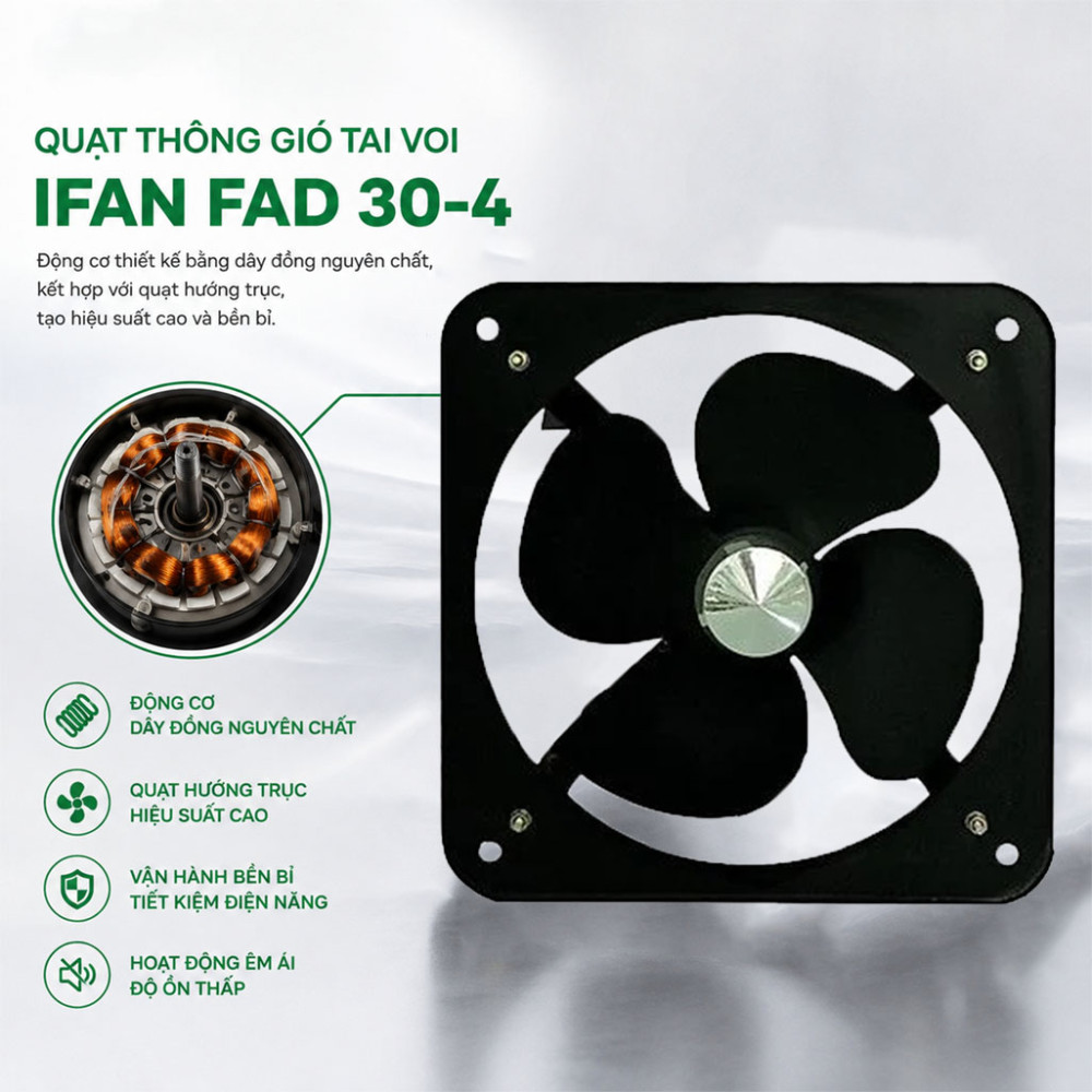 Quạt thông gió tai voi IFAN FAD 30-4 - Hàng chính hãng