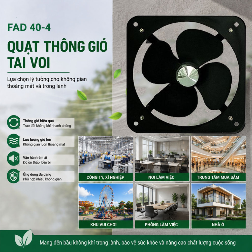 Quạt thông gió tai voi IFAN FAD 40-4  - Hàng chính hãng