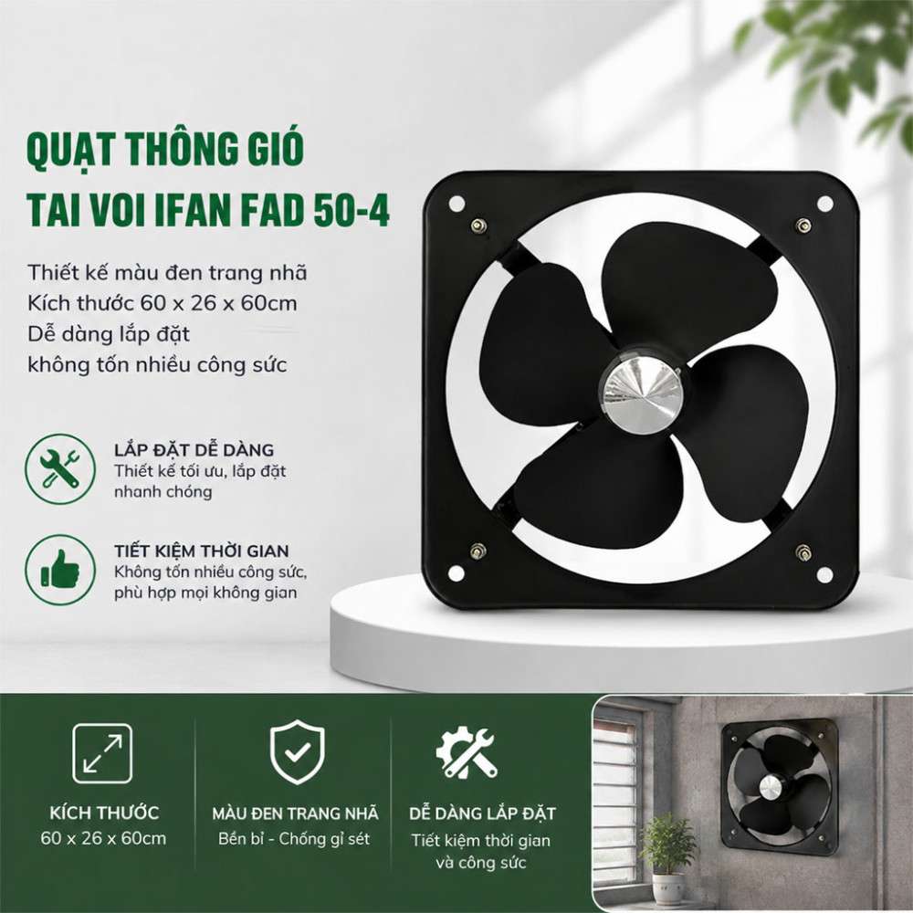 Quạt thông gió tai voi IFAN FAD 50-4 - Hàng chính hãng