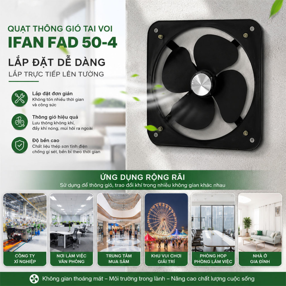 Quạt thông gió tai voi IFAN FAD 50-4 - Hàng chính hãng