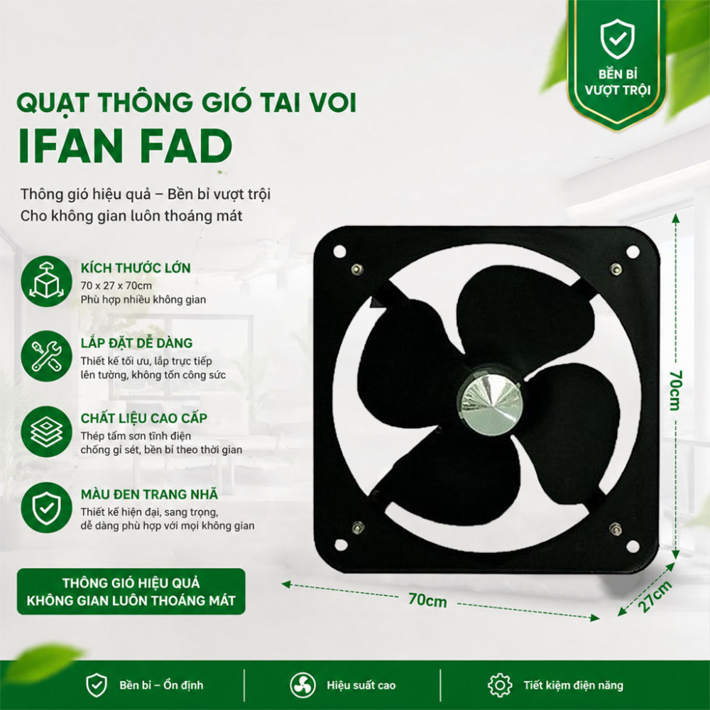 Quạt thông gió tai voi IFAN FAD 60-4 - Hàng chính hãng