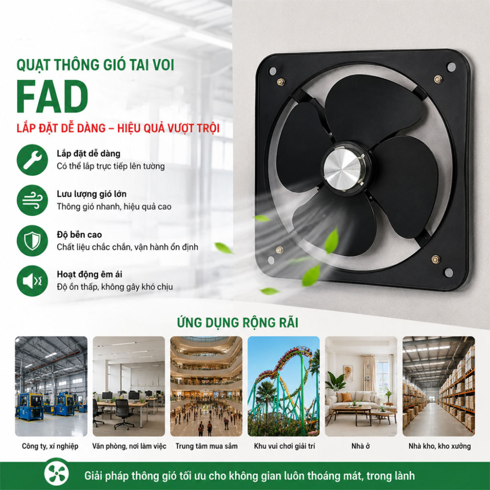 Quạt thông gió tai voi IFAN FAD 60-4 - Hàng chính hãng