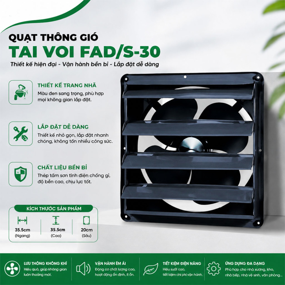 Quạt thông gió tai voi IFAN FAD/S-30 - Hàng chính hãng