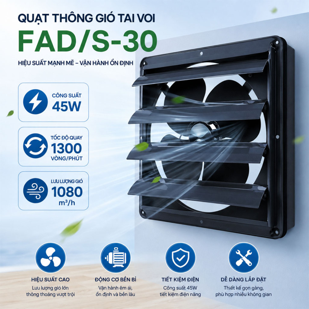 Quạt thông gió tai voi IFAN FAD/S-30 - Hàng chính hãng
