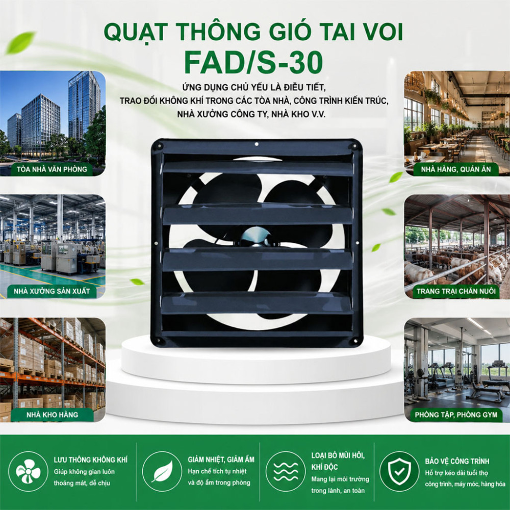 Quạt thông gió tai voi IFAN FAD/S-30 - Hàng chính hãng