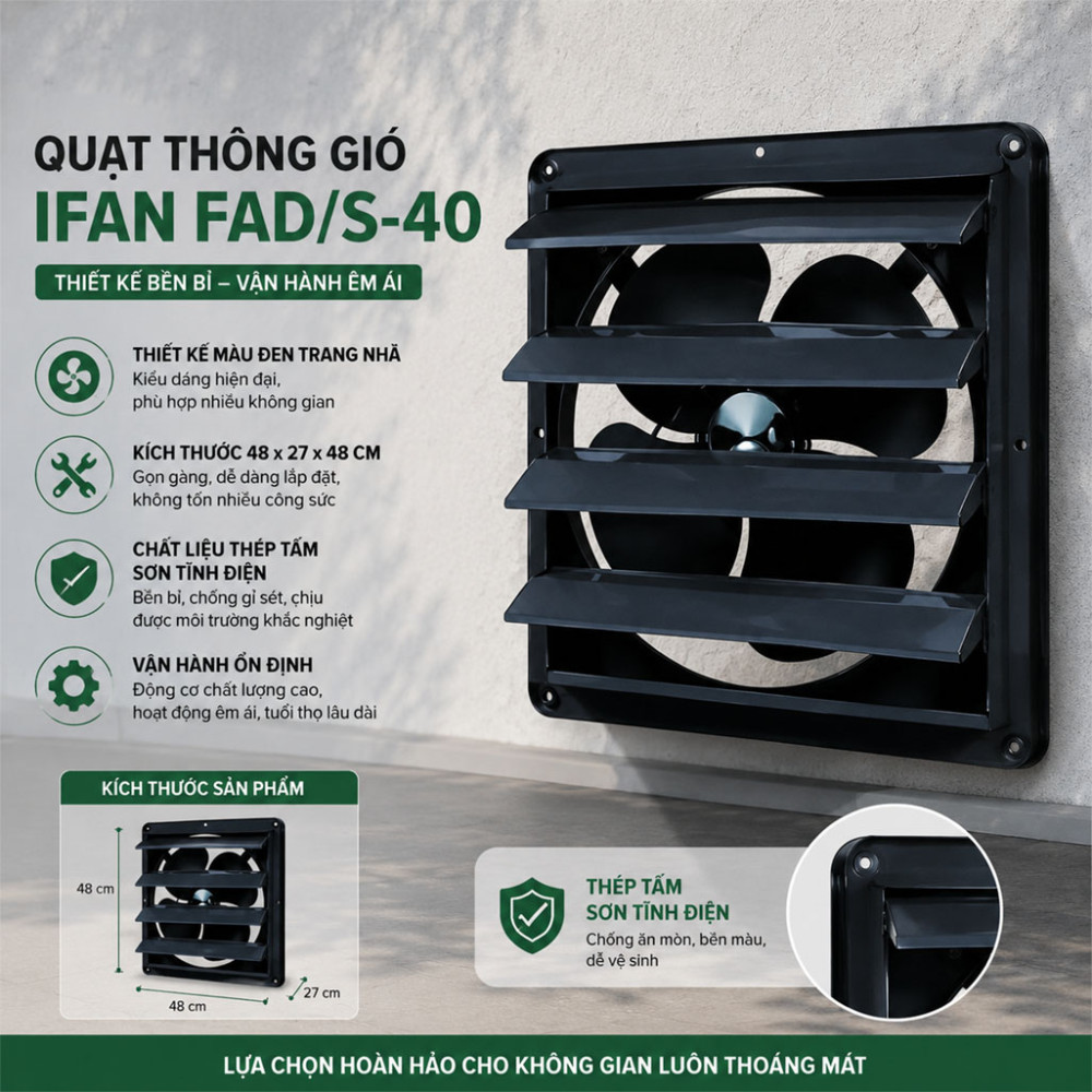 Quạt thông gió tai voi IFAN FAD/S-40 - Hàng chính hãng