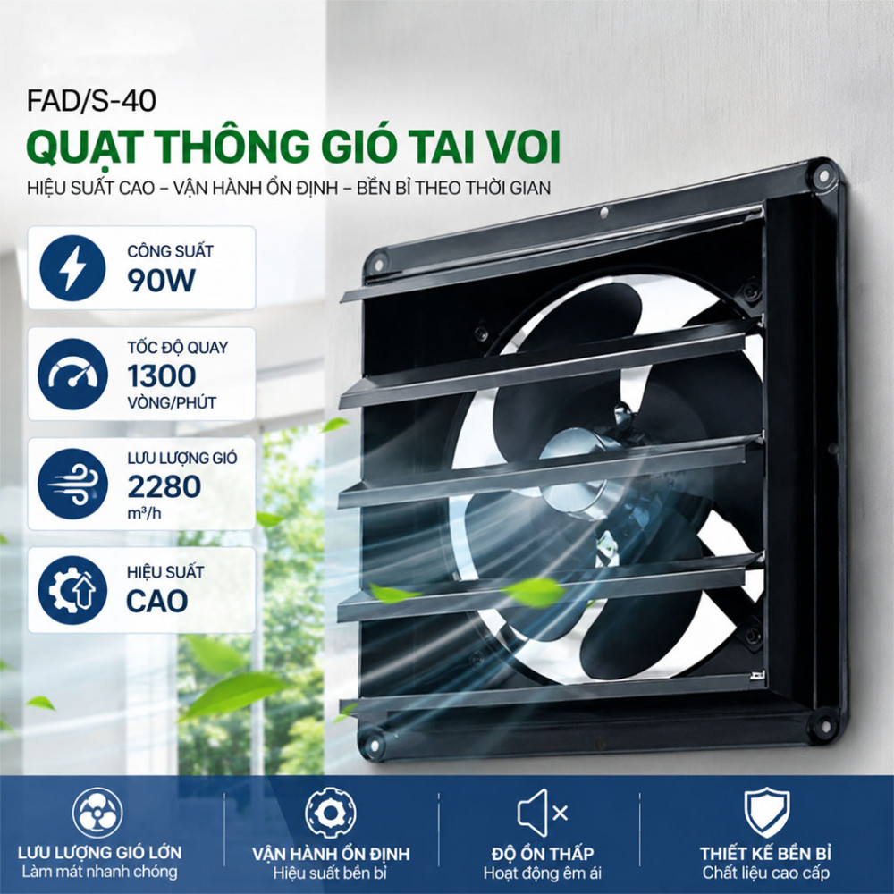 Quạt thông gió tai voi IFAN FAD/S-40 - Hàng chính hãng