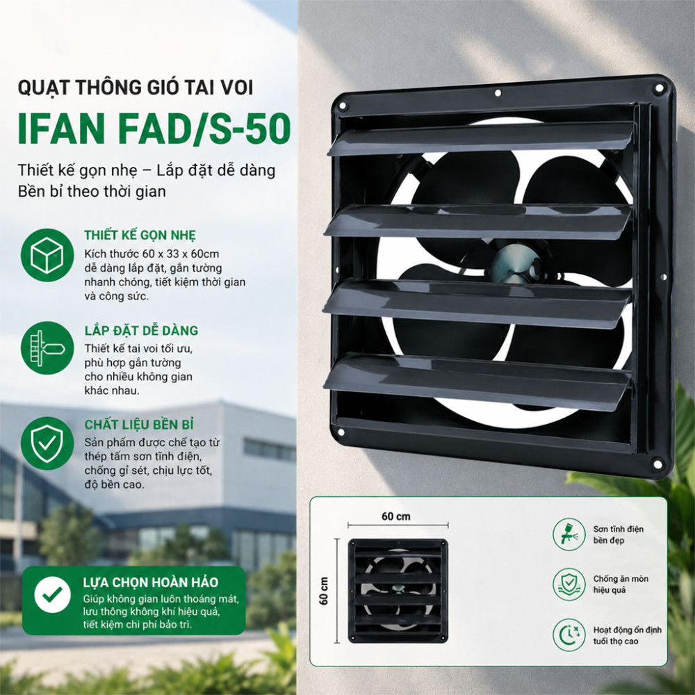 Quạt thông gió tai voi IFAN FAD/S-50 - Hàng chính hãng