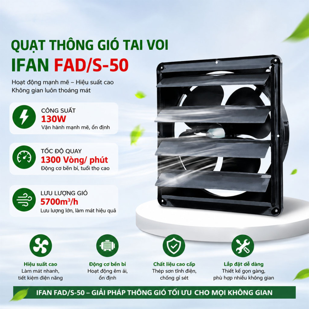 Quạt thông gió tai voi IFAN FAD/S-50 - Hàng chính hãng