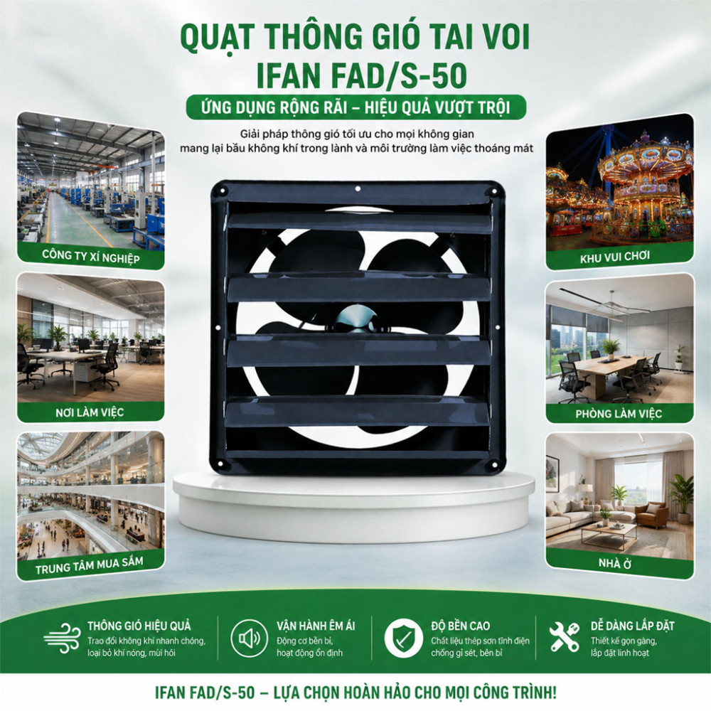 Quạt thông gió tai voi IFAN FAD/S-50 - Hàng chính hãng