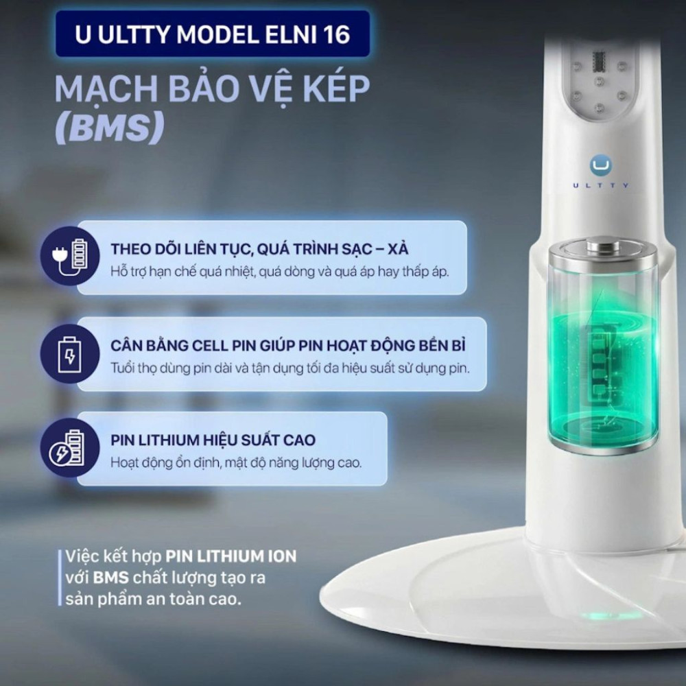 Quạt sạc tích điện U Ultty ELNI 16 - Hàng chính hãng