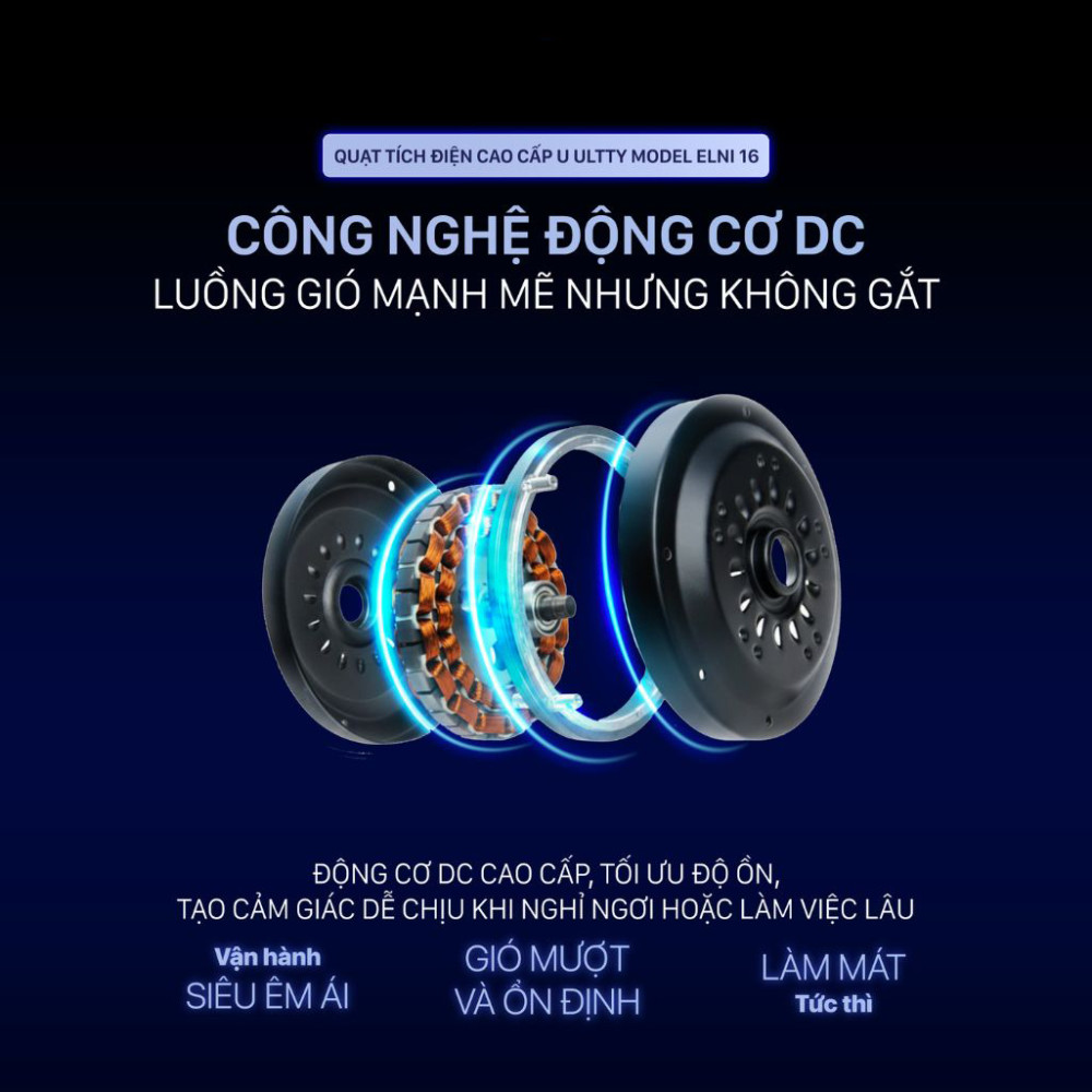 Quạt sạc tích điện U Ultty ELNI 16 - Hàng chính hãng