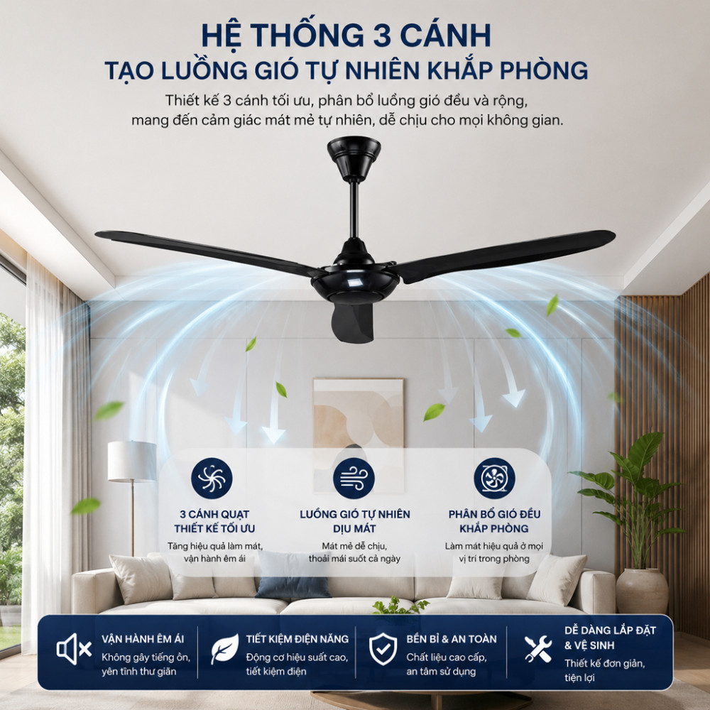 Quạt trần 3 cánh Alpha TX-3 - Hàng chính hãng