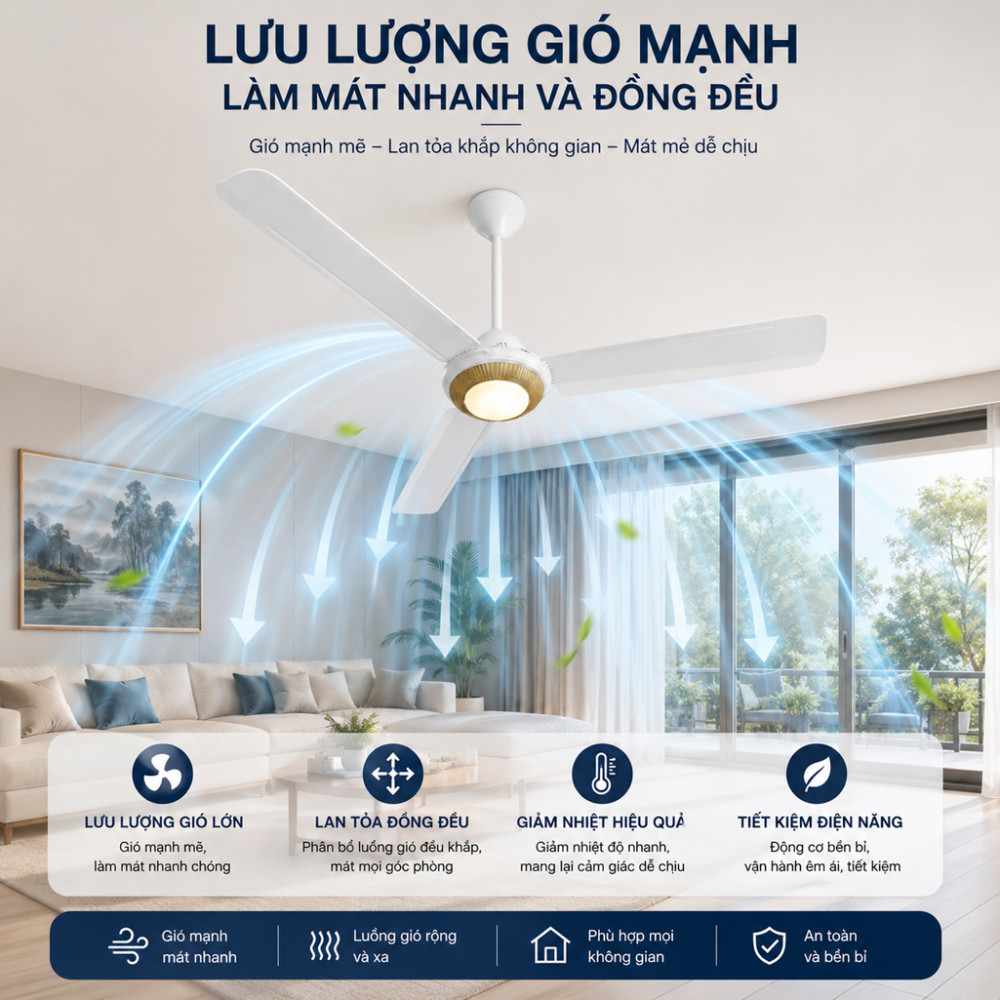 Quạt trần 3 cánh Alpha TX-3 - Hàng chính hãng