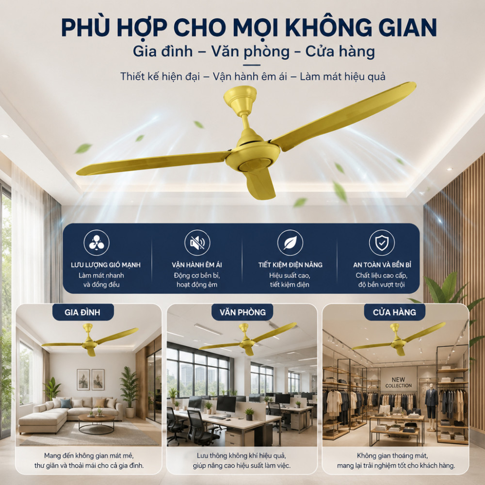 Quạt trần 3 cánh Alpha TX-3 - Hàng chính hãng