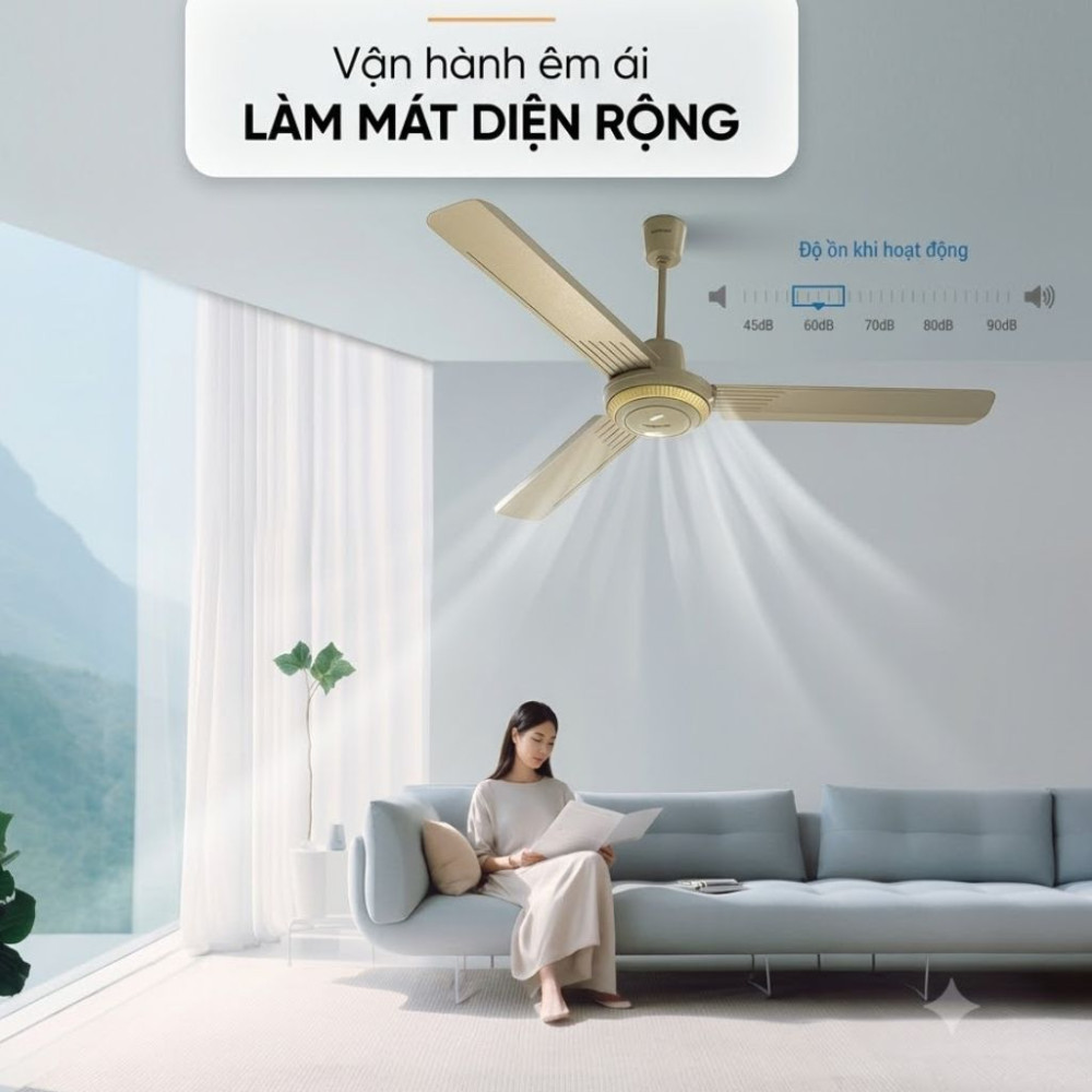 Quạt trần 3 cánh Sunhoue HD7659GY - Hàng chính hãng