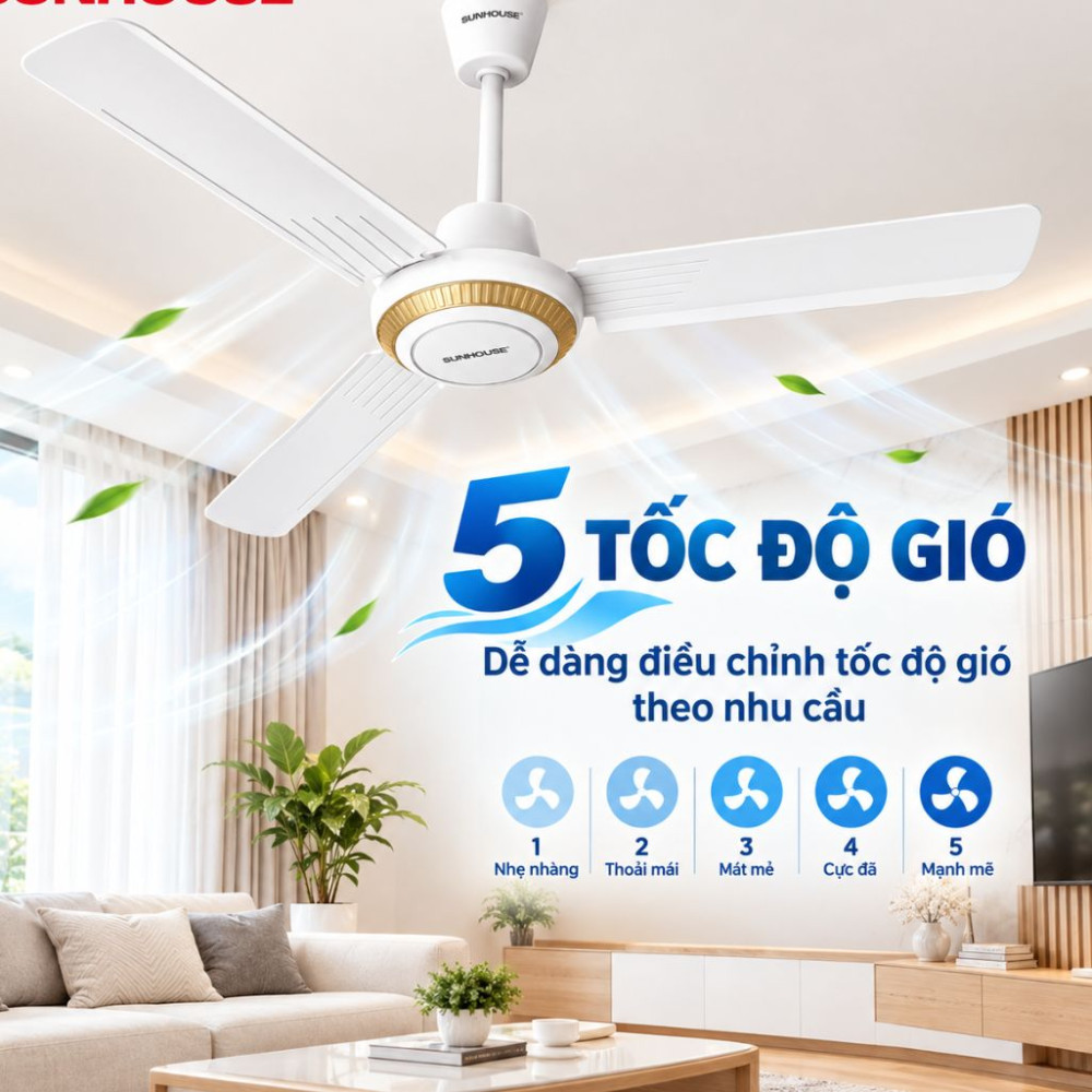 Quạt trần 3 cánh Sunhouse SHD7659 - Hàng chính hãng