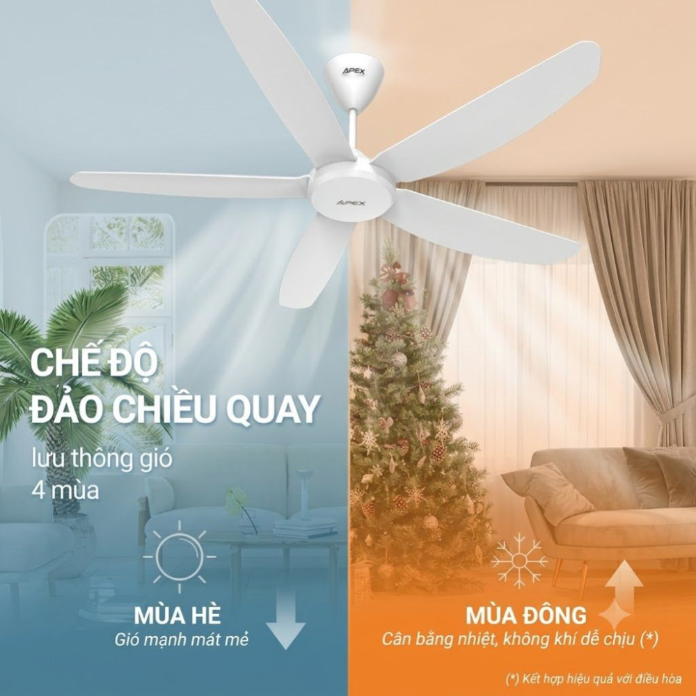 Quạt trần Sunhouse Apex 5 cánh APF7668W - Hàng chính hãng