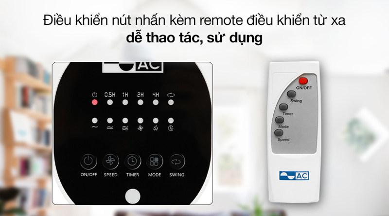 Điều khiển nút nhấn và remote dễ sử dụng