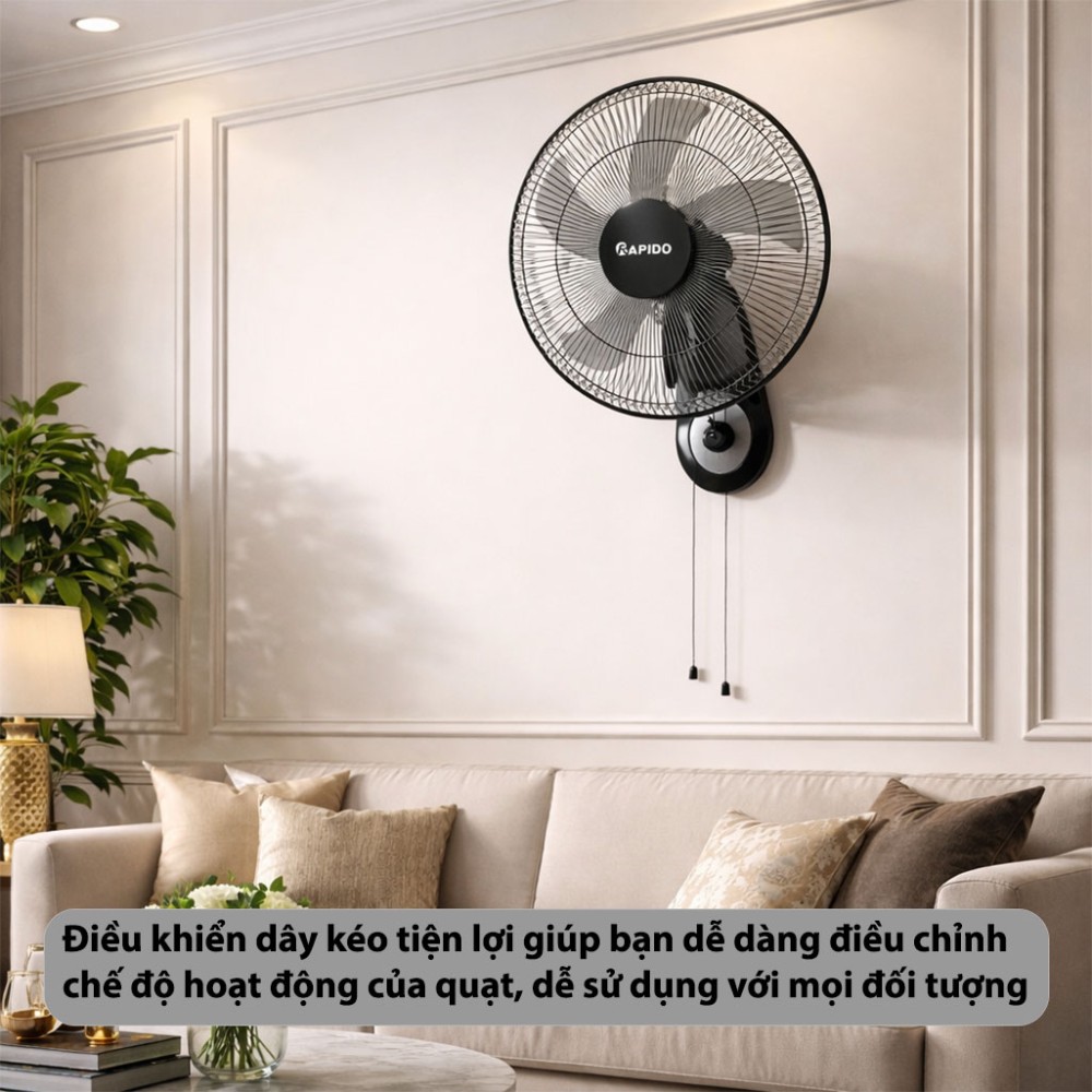 Quạt treo tường Rapido RWF–16AWM - Hàng chính hãng