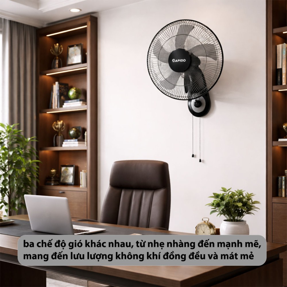 Quạt treo tường Rapido RWF–16AWM - Hàng chính hãng
