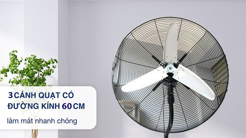 Đường kính cánh quạt của Quạt treo tường công nghiệp Ching Hai W24-3T