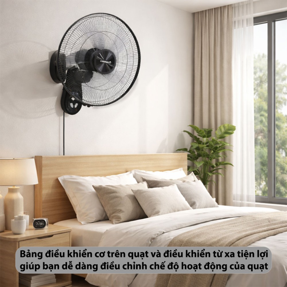 Quạt treo tường điều khiển từ xa Rapido RWF–16AWD - Hàng chính hãng
